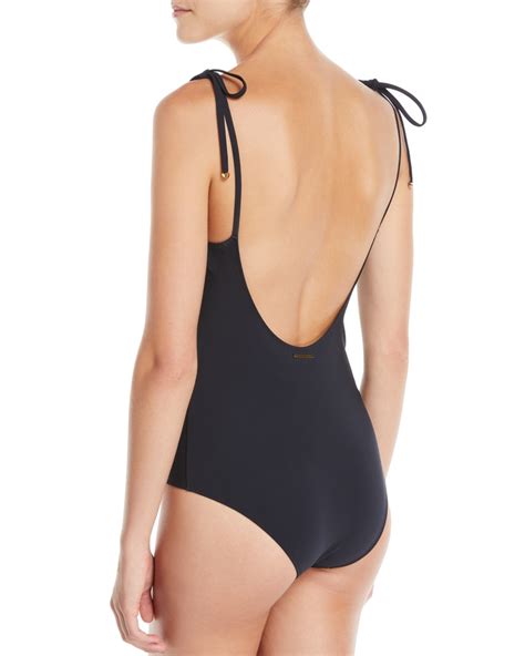 Stella McCartney Fringes Tie-Shoulder One-Piece Swimsuit