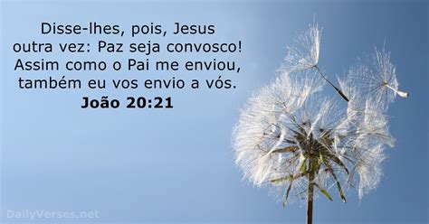 Versículo João 20 - 2 de setembro de 2017 - Versículo da Bíblia do dia - João 20:21 ...