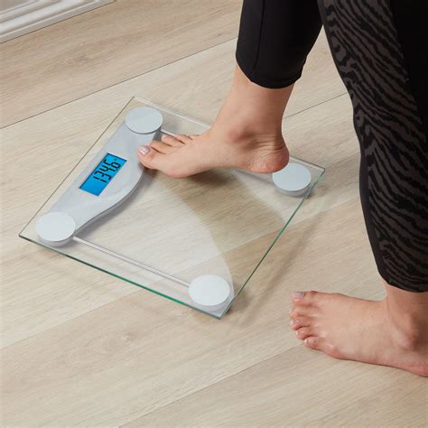 Digital Glass Scale with Stainless Steel Accents