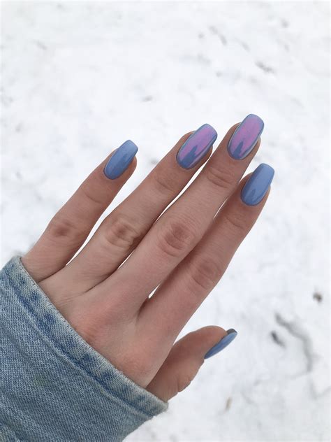 Blue manicure Голубой маникюр с втиркой #nails #nailsdesign #bluenails ...