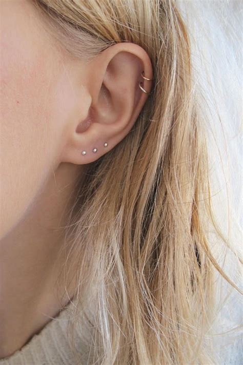 Tiny Dot Studs Very Small Studs Small Silver Studs Third Piercing ...