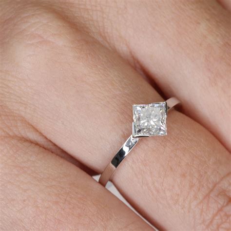 Princess Cut Diamond Ring Promise Ring Solitaire Diamond | Etsy