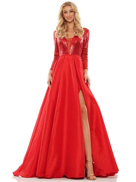 Black Colors 2981 Colors Long Sleeve Prom Dress - Prom Dresses & Gowns