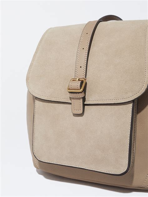 Suede Backpack - Ecru - Woman - Backpacks - parfois.com