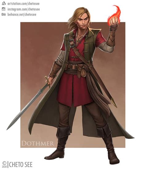 artstation human warlock dd character commission cheto