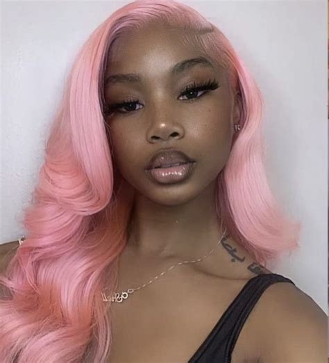 pink hair | Black girl pink hair, Light pink hair, Front lace wigs ...