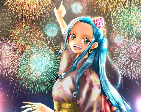 Download Nefertari Vivi With Fire Works Wallpaper | Wallpapers.com