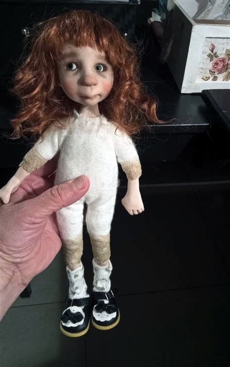 Erifilia with her kitty momo, OOAK handmade two dolls,by Ppinkydolls