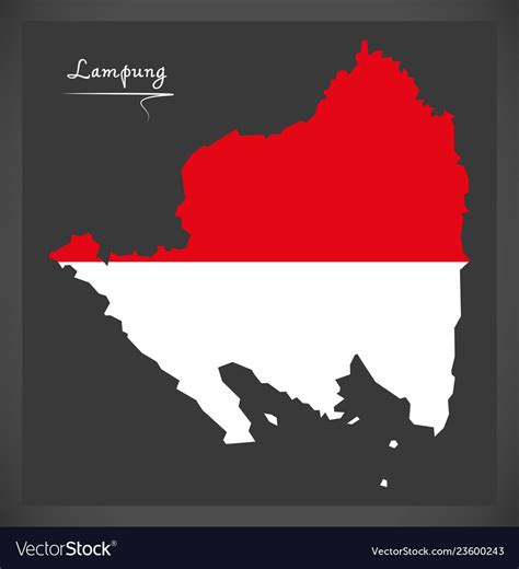 Lampung indonesia map with indonesian national Vector Image
