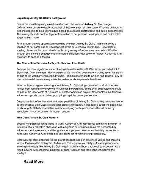 Who Is Ashley St. Clair? A Deep Dive into the Life of an Enigmatic