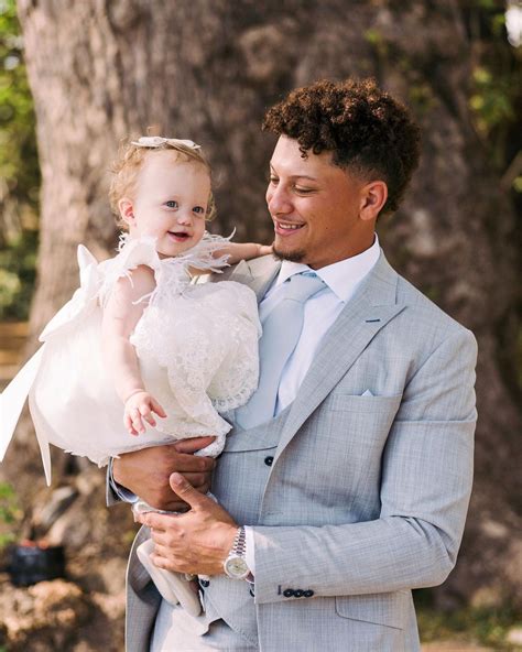 Patrick Mahomes Poses with Daughter Day of Wedding to Brittany Matthews