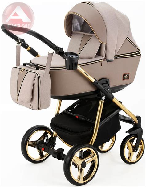 Коляска Adamex Sierra Special Edition 2 в 1 SR-245 бежевая кожа, светло ...