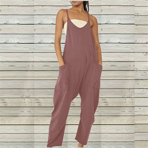 pstuiky Jumpsuits for Women, Womens Jumpsuit Solid Color V Neck