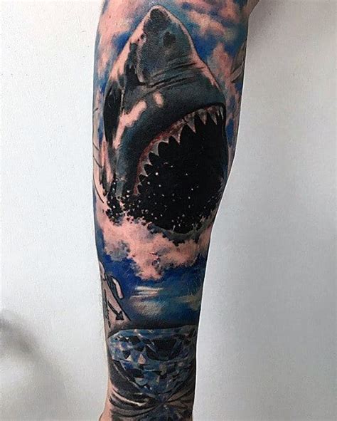 30 Shark Tattoo Sleeve Designs [2023 Inspiration Guide]