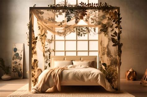 premium photo  bed    middle   bed