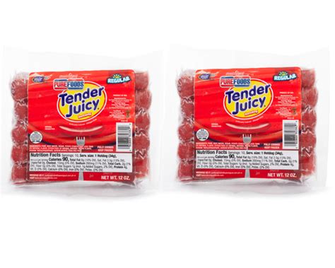 Amazon.com: Purefoods Tender Juicy Hotdog Regular, 2 Packs, 12 oz Each
