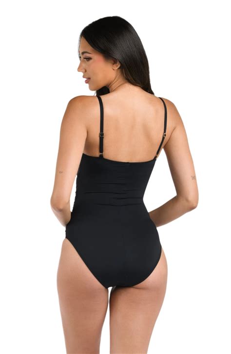 La Blanca Island Goddess Lingerie Mio One Piece Swimsuit - Black - www