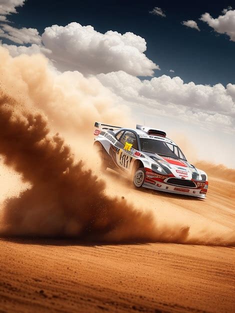 Premium AI Image | rally car on dirt track