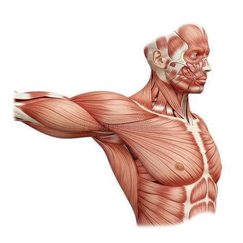 anatomical illustration  human upper body muscles   rear