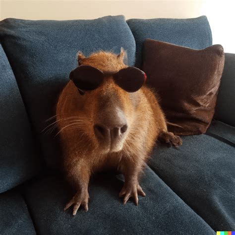 "Photo of a capybara wearing sunglasses on a couch" : r/capybara