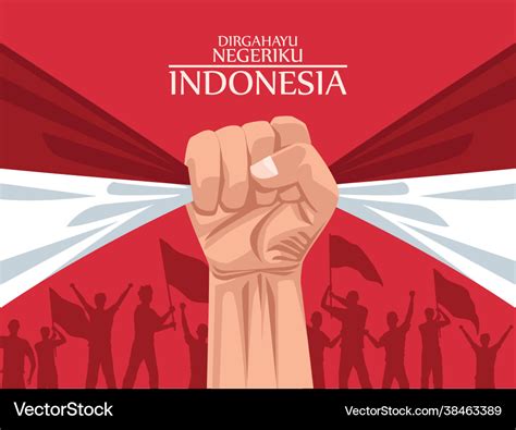 Indonesia merdeka postcard Royalty Free Vector Image