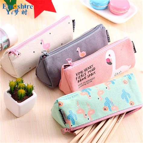 Arts Cute School Pencil Case For Girls Large Capacity Canvas Pencil Bags for School Students ...