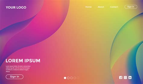 Website Template with Dynamic Colorful Background 4308330 Vector Art at ...