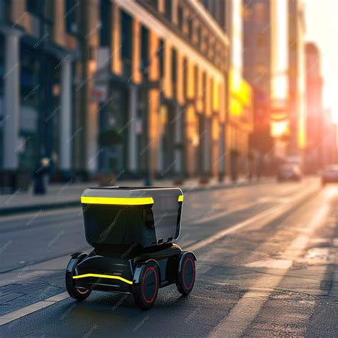 Premium Photo | Autonomous Food Delivery Robot Navigating Bustling City