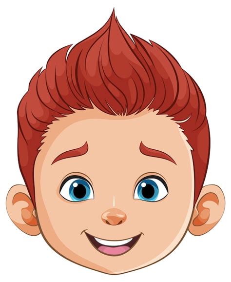 Premium Vector | Cheerful Boy with Red Spiky Hair