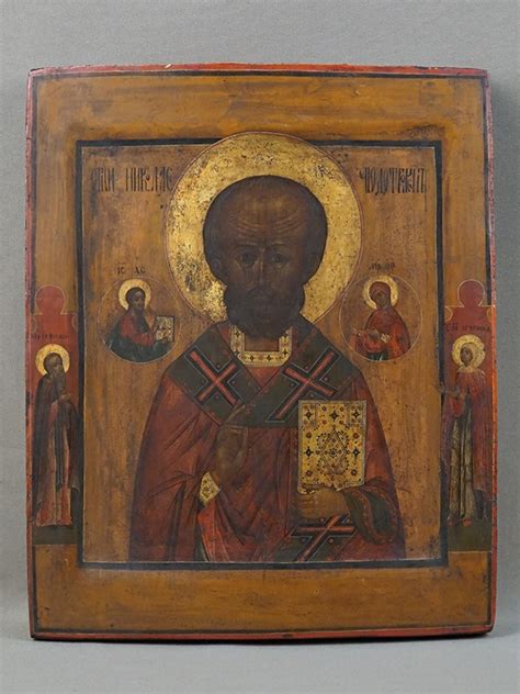 Икона «Святой Николай Чудотворец», дерево, левкас, темпера, 31,4 × 26 ...
