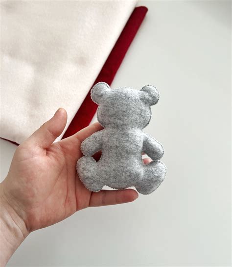 Bear shape pdf pattern beginner sewing felt ornaments instant download
