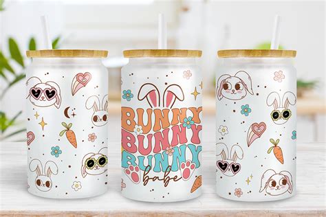 bunny babe oz libbey glass graphic  boocrafts creative fabrica