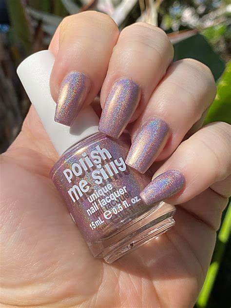 Antique Rose - Holographic: Nude Pink Gold Holographic Rainbow Custom