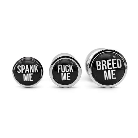 Custom Butt Plug Set with Bad Words Phrases: Spank Me · Fuck Me · Breed
