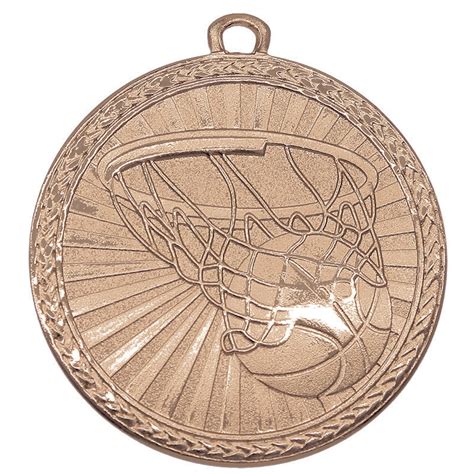 Basketball Medal Triumph 2" Dia. Antique Bronze - Caldwell Recognition