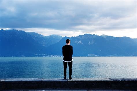 images man beach sea coast water ocean horizon person