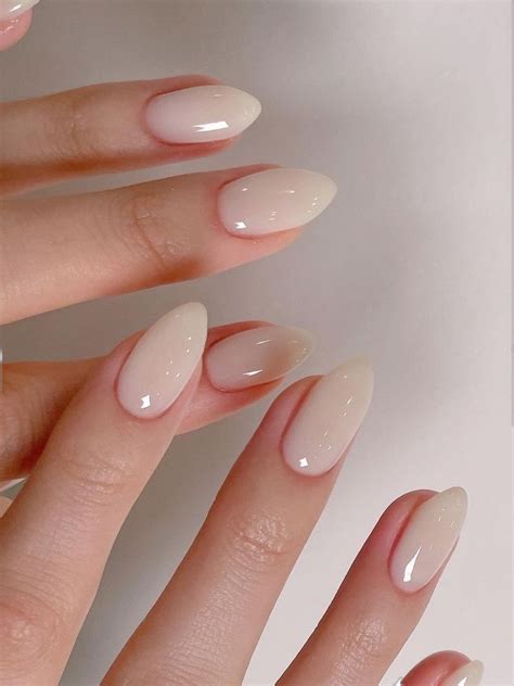 elegant milky white nails   korean minimalist vibe gel nails