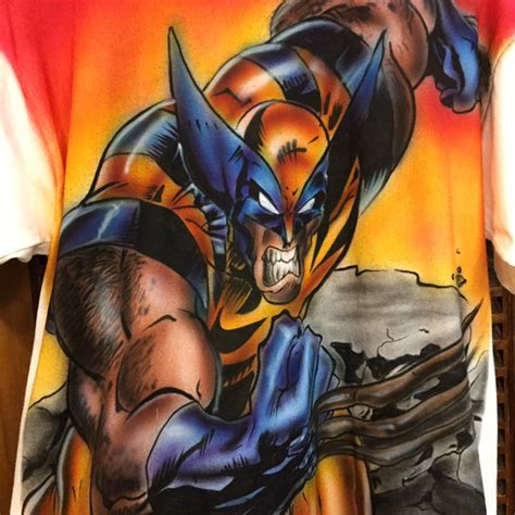 Vintage 1990s Wolverine X-Men Artwork Hand Painted Tee 90s | Etsy