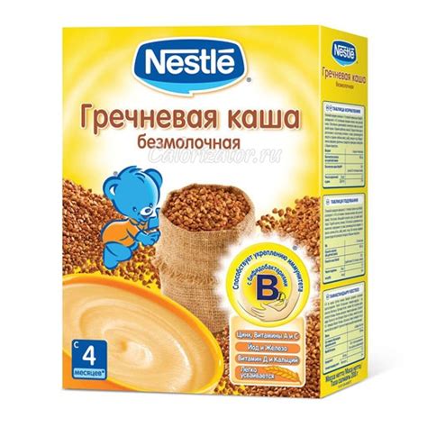 Гречневая каша Nestle безмолочная - калорийность, полезные свойства ...