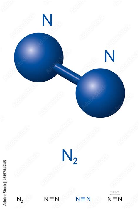 nitrogen  molecule model  chemical formula  dinitrogen