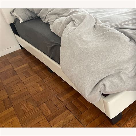 Wayfair White Leather Bed Frame - AptDeco