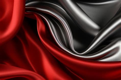 Premium AI Image | A red and black silk fabric with a black and red background.