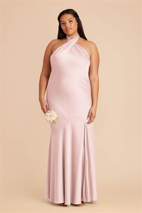 Birdy Grey Bridesmaid Dress Color Swatches | Matte Satin in Pale Blush