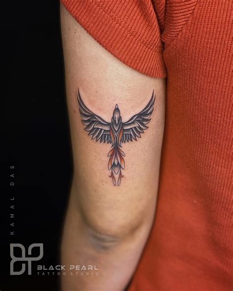 phoenix bird back tattoo 8
