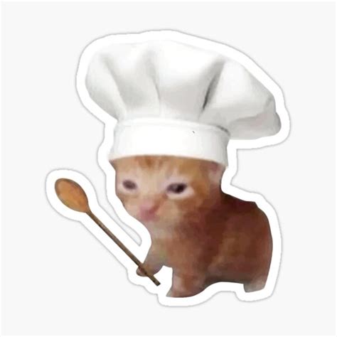 "Kitten with chef hat and Ladle meme" Sticker for Sale by Rzera ...