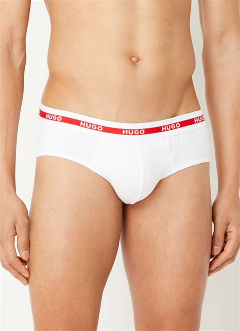 HUGO BOSS Slip met logoband in 2-pack • Wit • de Bijenkorf