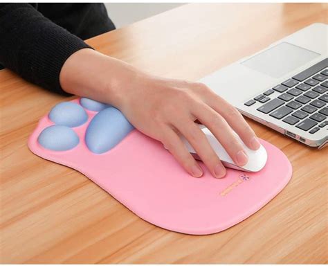 Computer Mousepad Wrist Support Rest – Unique Cute Cat Paw Ergonomic ...