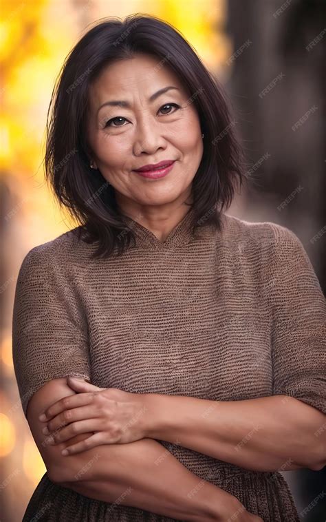 Premium Photo | Portrait photo of beautiful middle aged adult asian