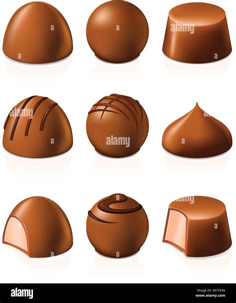 set  chocolate candies   shape stock vector image art
