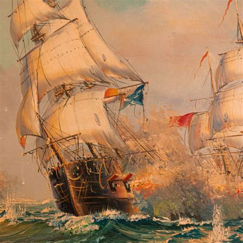 Винтаж: Картина «Морской Бой» купить в интернет-магазине Ярмарка ...